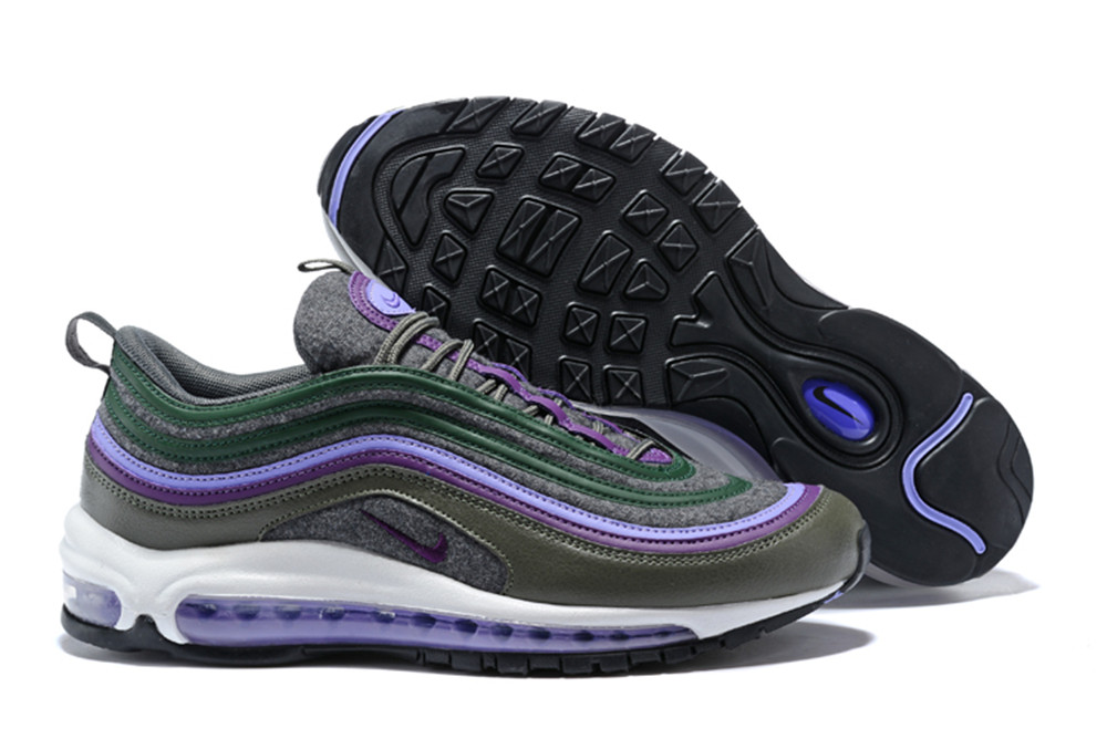 Nike Air Max 97 Premium Deep Pewter Wool Grey Purple Shoes